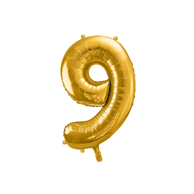 Nummer 9 gold 86cm Folienballon