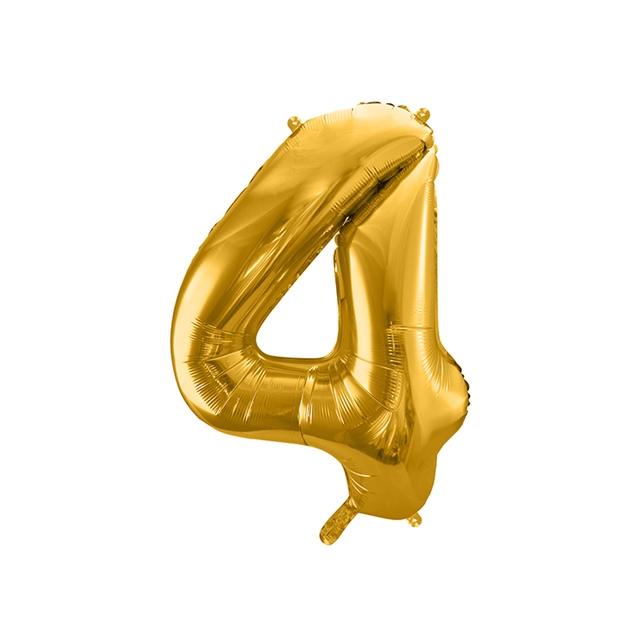 Nummer 4 gold 86cm Folienballon