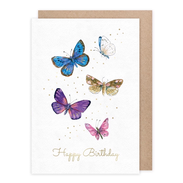 Happy Birthday - Schmetterlingsflattern Doppelkarte