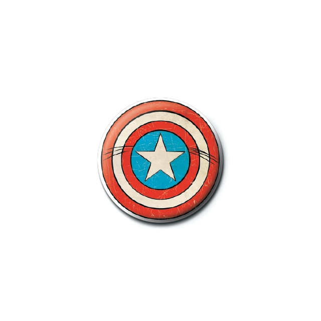 Marvel Comics Captain America Shield Button 25 mm
