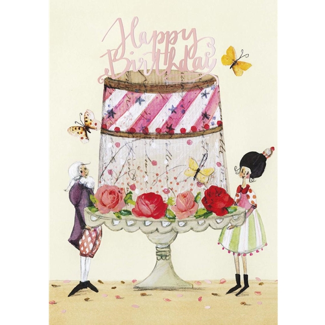 Happy Birthday - Geburtstagstorte Doppelkarte
