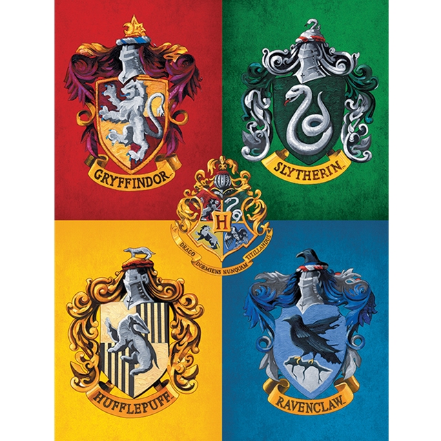 Harry Potter (Colourful Crests) Leinwanddruck