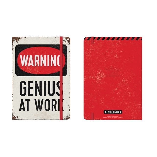 Warning, Genius at Work Notizbuch