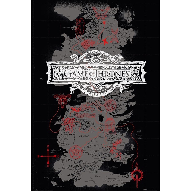 Game of Thrones Poster Karte Westeros