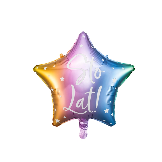 Folienballon Sto Lat! (polnisch) rainbow