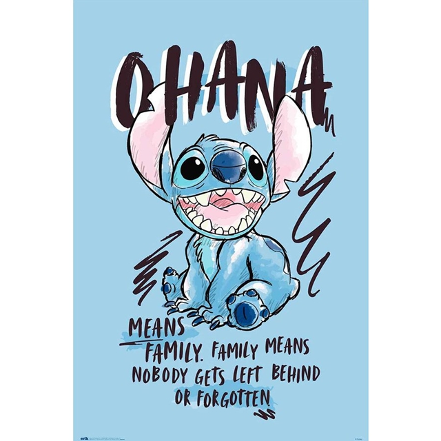 Stitch Poster Disney Ohana Means Family..