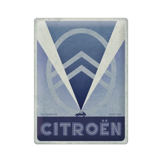 Citroen - 2CV Logo Blue 30x40cm Blechschild