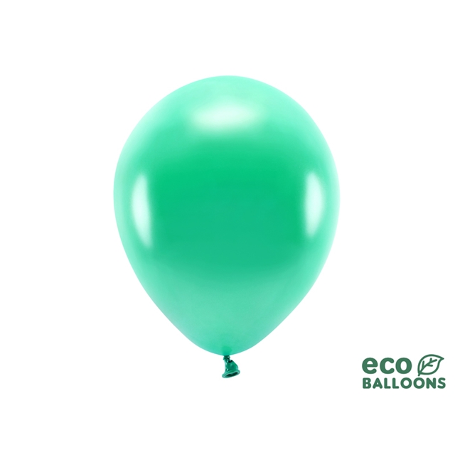 Eco Ballon 30cm metallic grün 10 Stk.