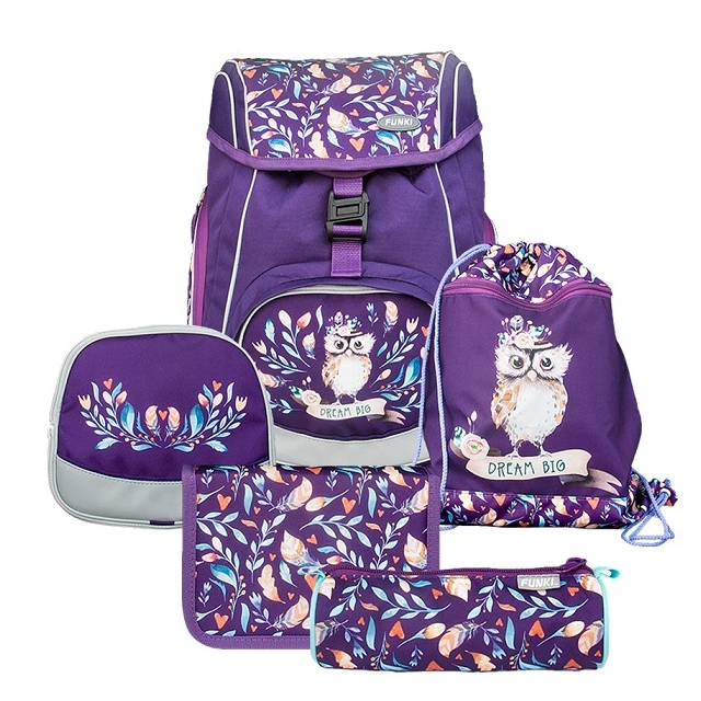 Flexy-Bag Hippie Owl 5tlg Schul-Set