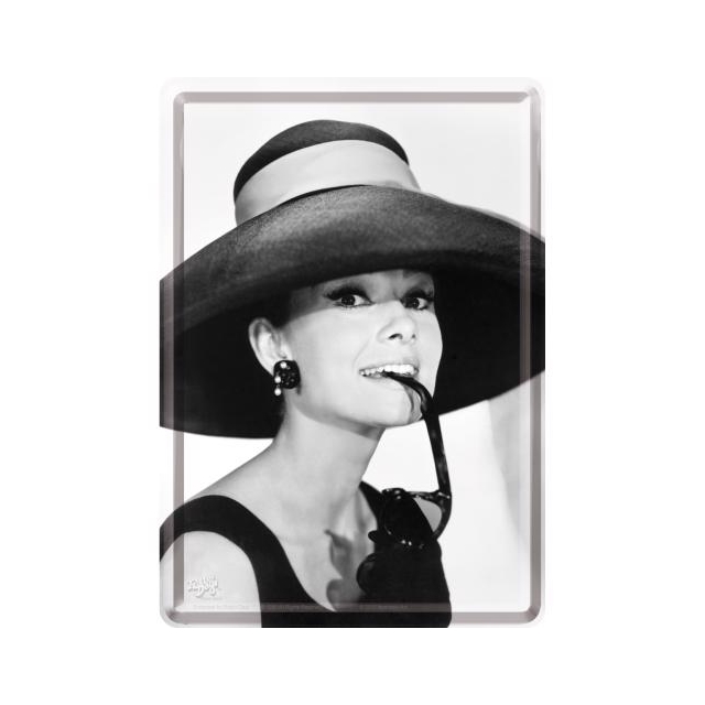 Audrey - Hat & Glasses Blechkarte