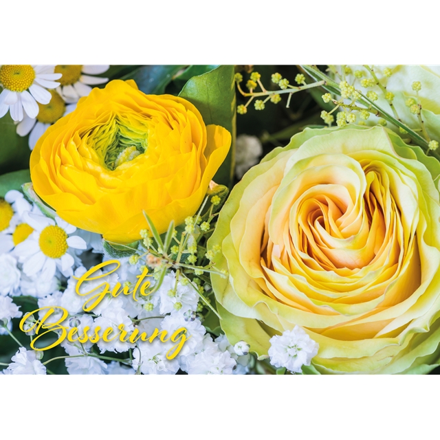Gute Besserung - Bouquet gelb Karte