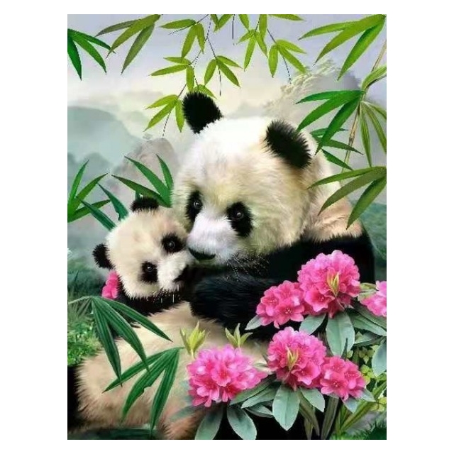 Diamond Painting  Pandas 30x20 cm