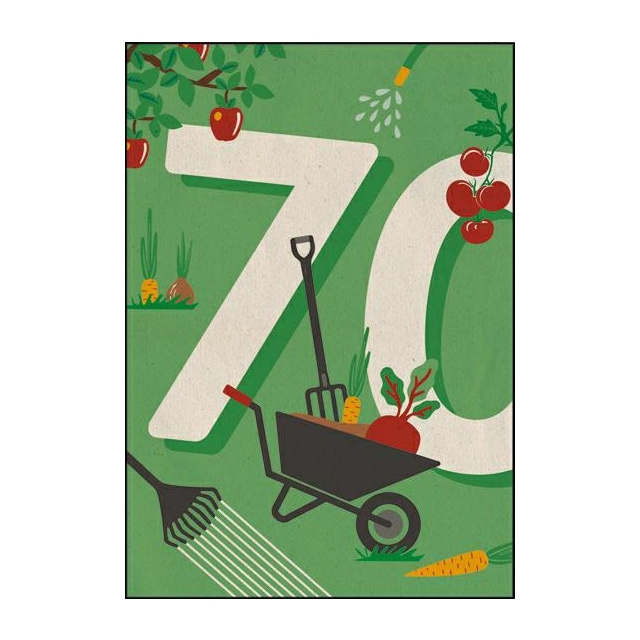 70 Geburtstag Garten Öko-Karte