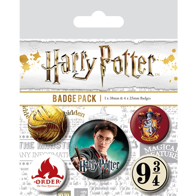 Harry Potter BadgePack mit 5 Gryffindor Ansteckknöpfen