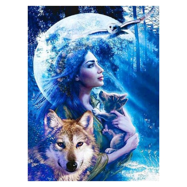 Diamond Painting  Wolf Girl 50 x 40