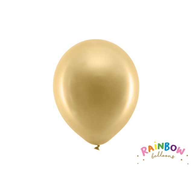 Rainbow Ballon 23cm metallic gold
