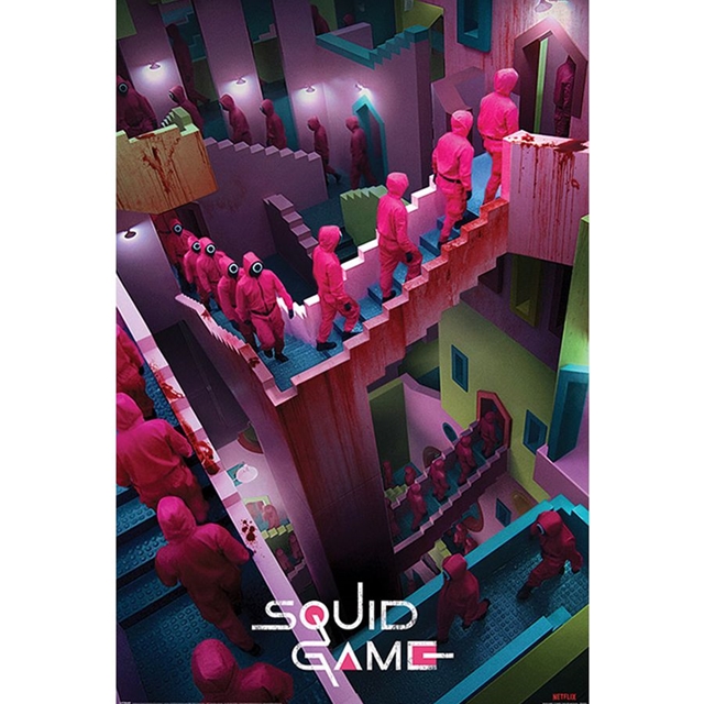 Squid Game Poster Crazy Stairs Netflix