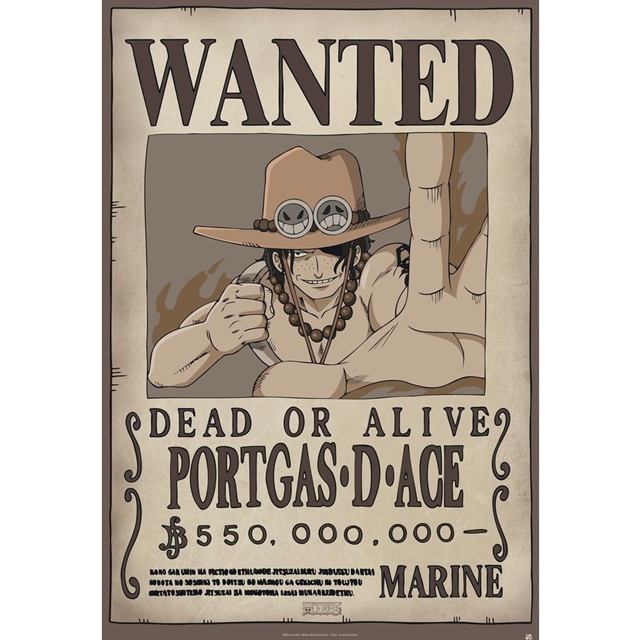 One Piece Poster Wanted Portgas D. Ace