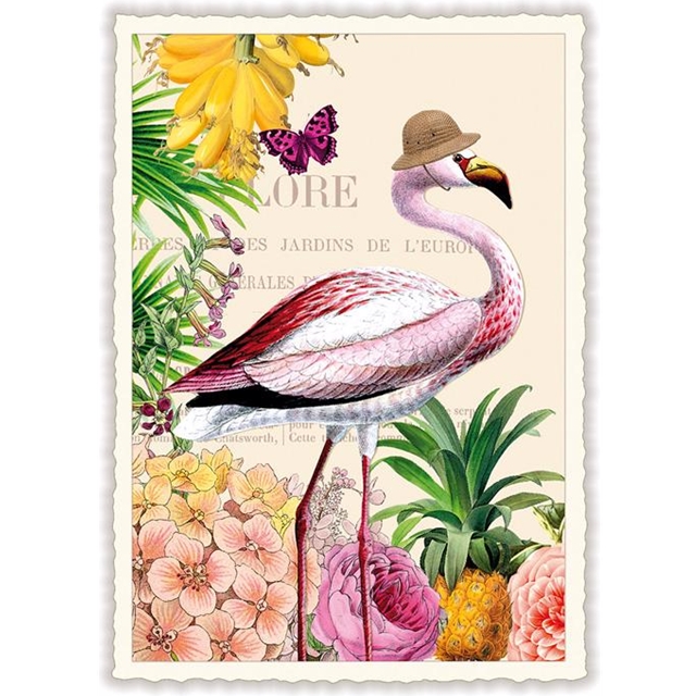 Flamingo Postkarte