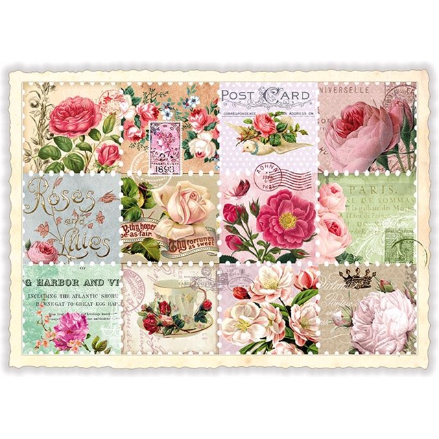 Briefmarken Rosen Postkarte