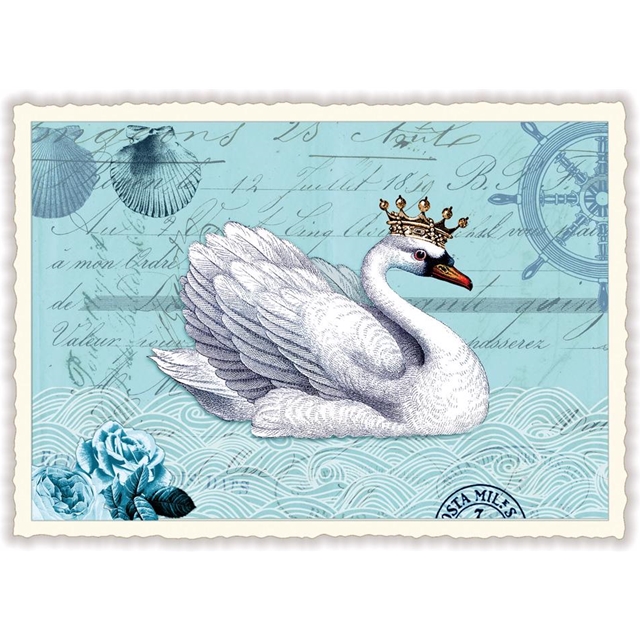 Schwan mit Krone Postkarte