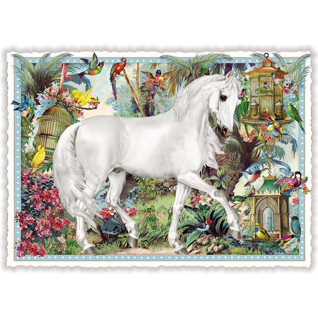 Weisses Pferd Postkarte