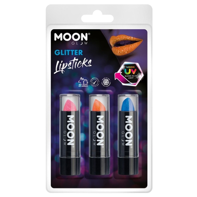 Moon Glow Neon UV Lippenstift pink,orange,blau