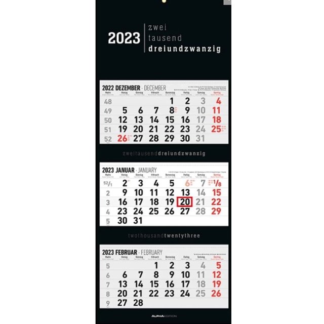 3-Monate-Kalender  2023