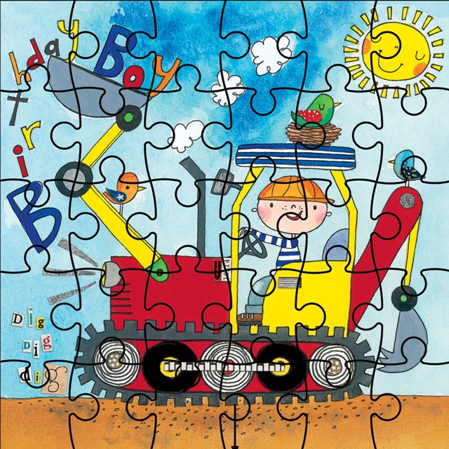 Puzzlekarte - Birthday Boy Digger