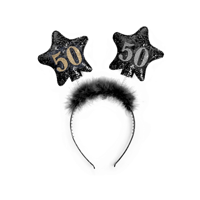 Stirnband mit Sternen 50, schwarz