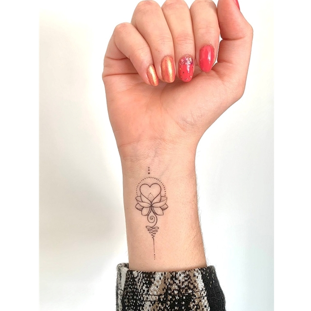 Unalome Love Lotus Tattoo