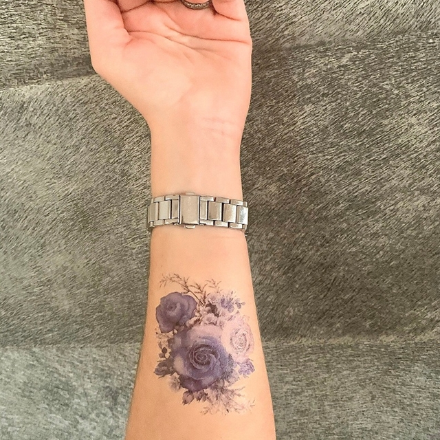 Purple Lilac Floral Tattoo