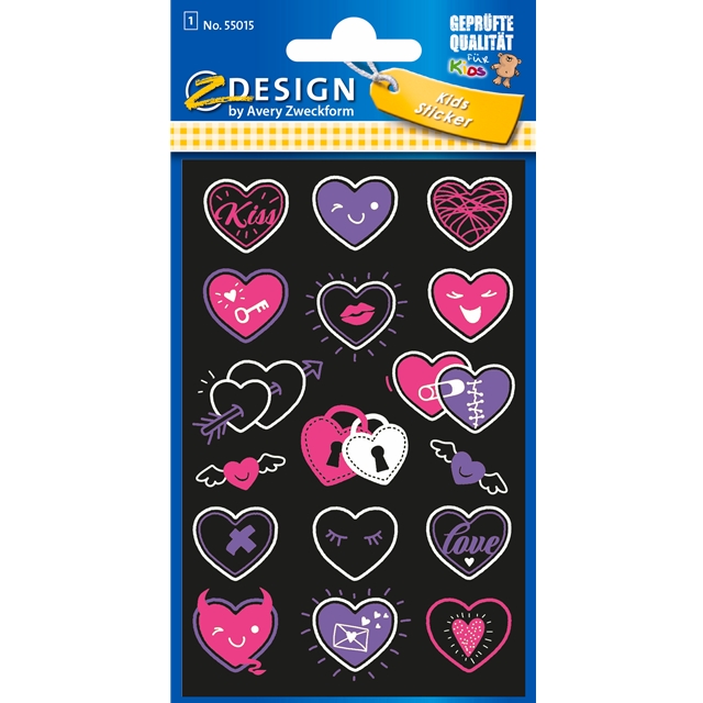 Hearts Neon Stickers