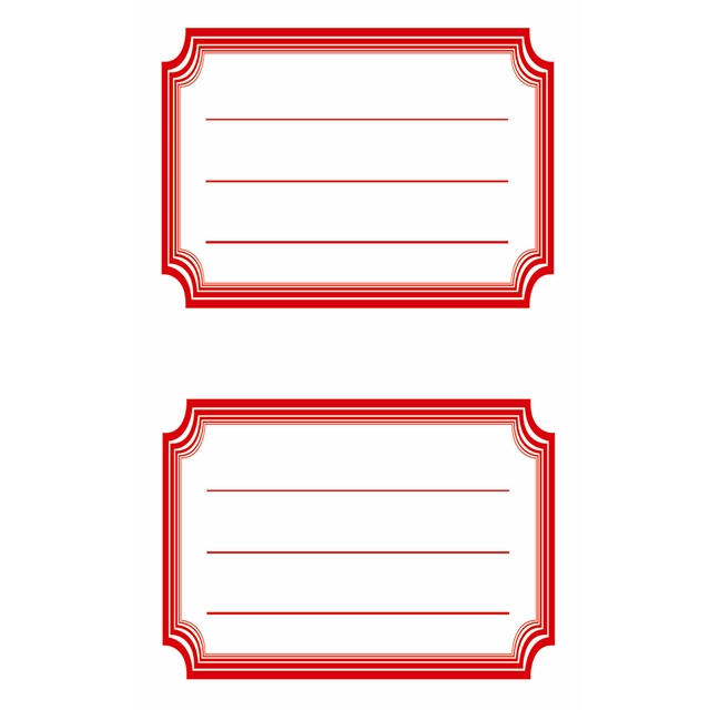 Buchetikette Rahmen rot Stickers