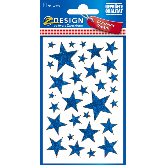 Sterne blau/gold Effektfolie Stickers