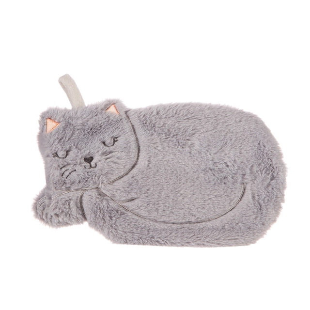 Katze grau Wärme-/Bettflasche