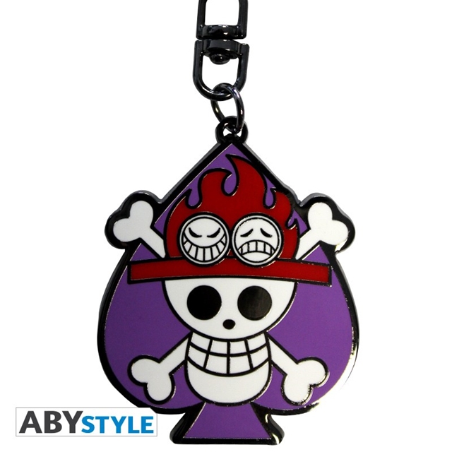 One Piece Skull  Ace Keychain