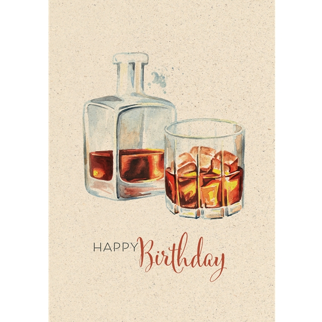 Happy Birthday Graspapier-Doppelkarte