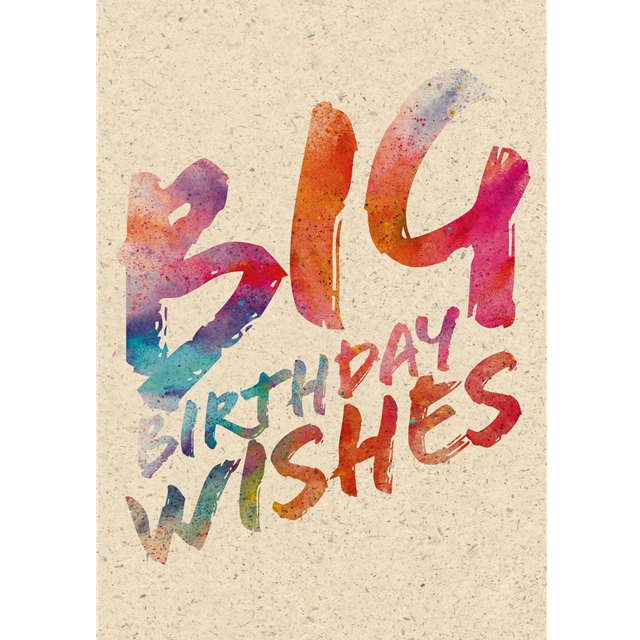 Big birthday wishes - Fresh & Trendy Graspapier-Doppelkarte
