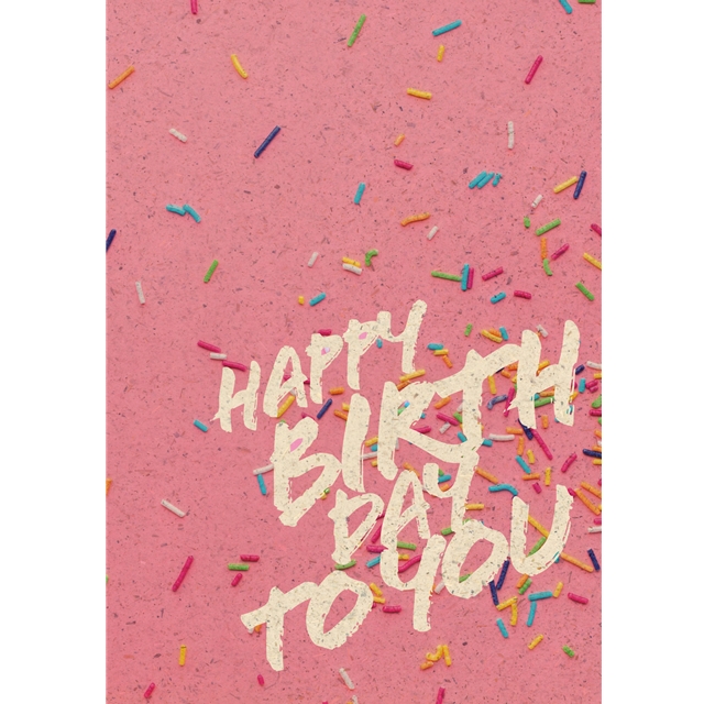 Happy birthday - Fresh & Trendy Graspapier-Doppelkarte