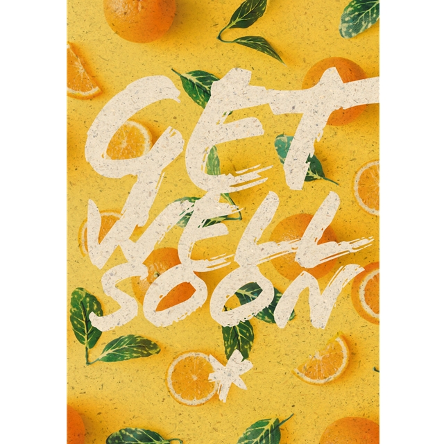 Get well soon - Fresh & Trendy Graspapier-Doppelkarte