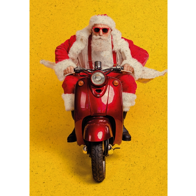 Weihnachtsmann - Fresh & Trendy Graspapier-Doppelkarte
