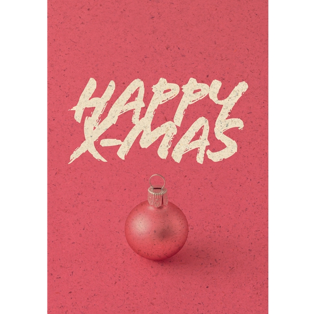 Happy X-Mas - Fresh & Trendy Graspapier-Doppelkarte
