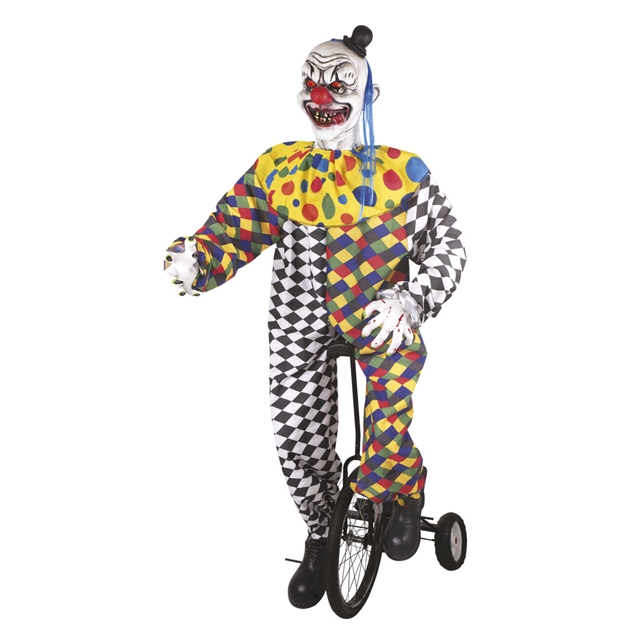 Horror-Clown auf Einrad 175 cm
