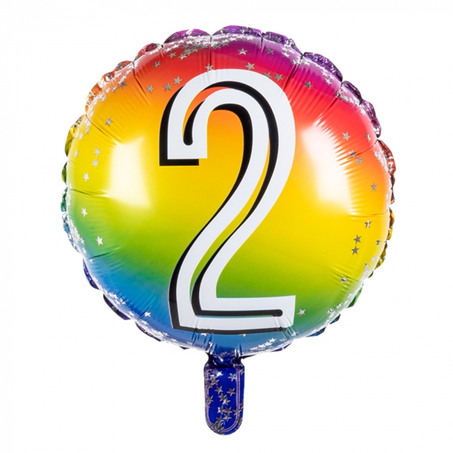 2. Geburtstag Regebogen Folienballon