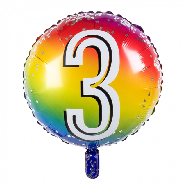 3. Geburtstag Regebogen Folienballon