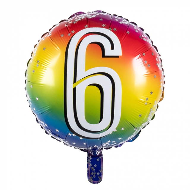 6. Geburtstag Regebogen Folienballon