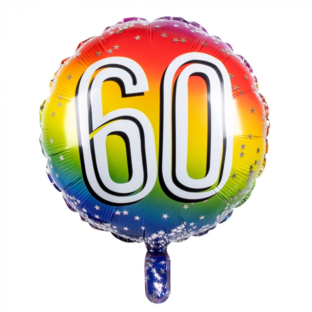 60. Geburtstag Regebogen Folienballon
