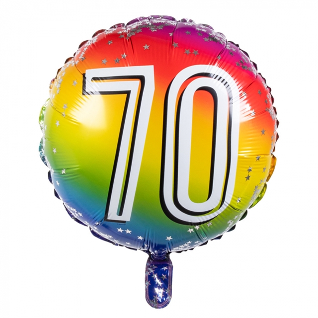 70. Geburtstag Regebogen Folienballon