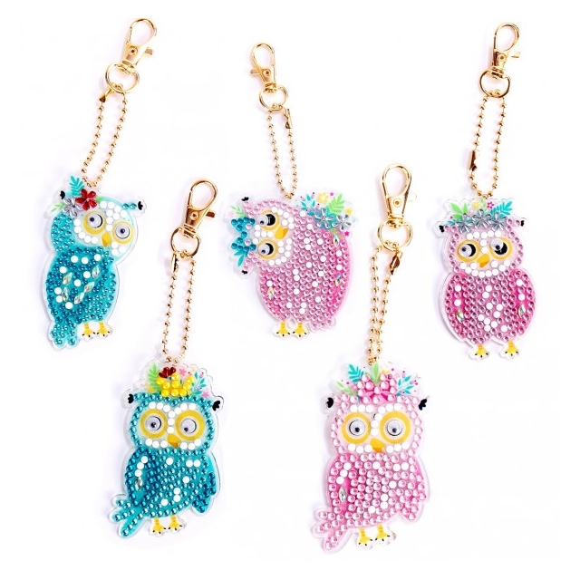 Diamond Painting  Owls Keychain Set